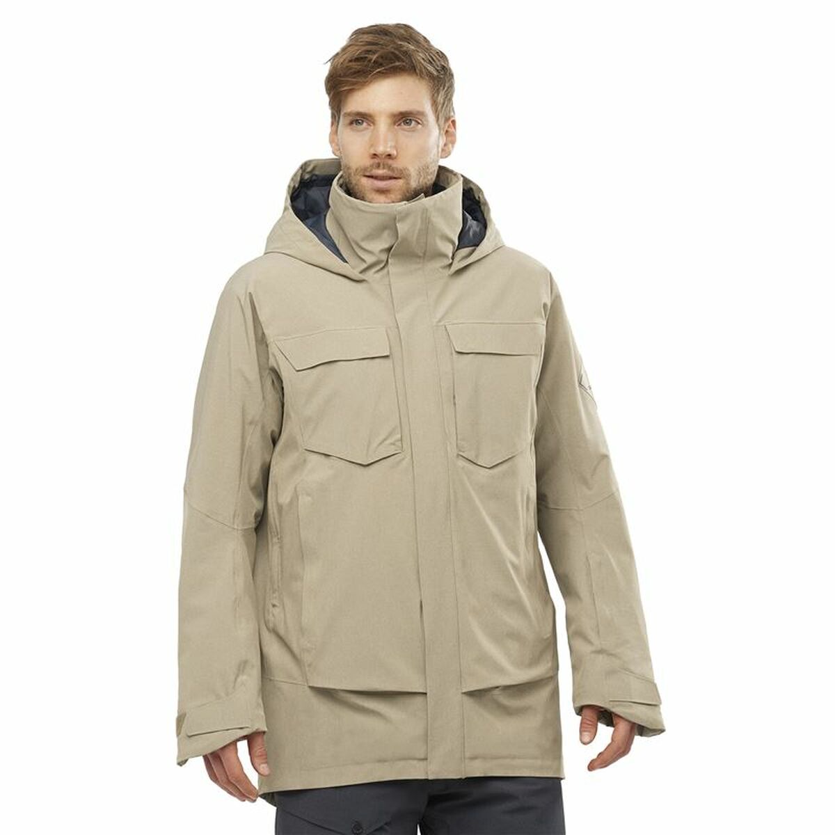 Ski Jacket Salomon Stance Cargo Beige Men