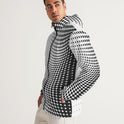 Mens Hooded Windbreaker - White Polka Dot Water Resistant Jacket