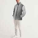 Mens Hooded Windbreaker - White Polka Dot Water Resistant Jacket