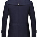 Mens Layered Collar Button Front Mid Length Coat