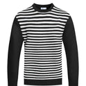 STRIPED CUTOUT KNIT SWEATER NR2015