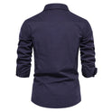 Mens Long Sleeve Dual Pockets Military Shirt