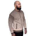 Bomber Jacket for Men, Burgundy Halftone Dotted Pattern