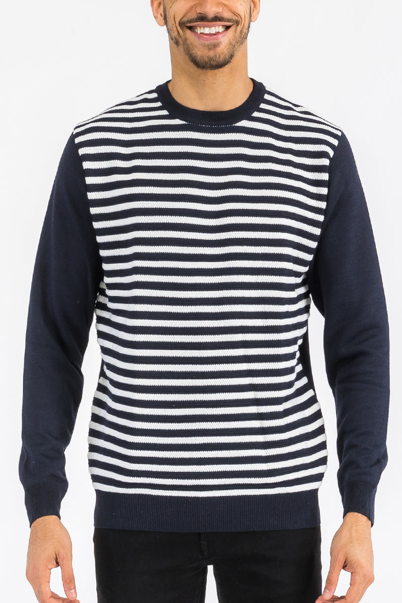 STRIPED CUTOUT KNIT SWEATER NR2015