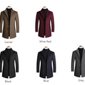 High Quality Men Coats Autumn Winter Solid Color Men's Wool Jacket