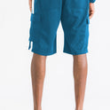 TWO STRIPE CARGO POCKET TRACK SHORTS