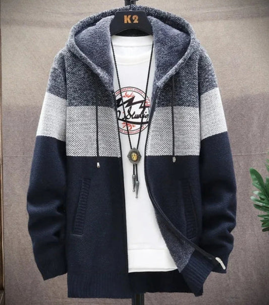 Mens Hooded Zipper Jacket Sweater Jacket