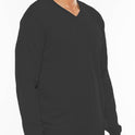 Solid Vneck Knit Pullover Sweater