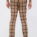 Plaid Slim Fit Trouser Pants