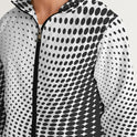 Mens Hooded Windbreaker - White Polka Dot Water Resistant Jacket