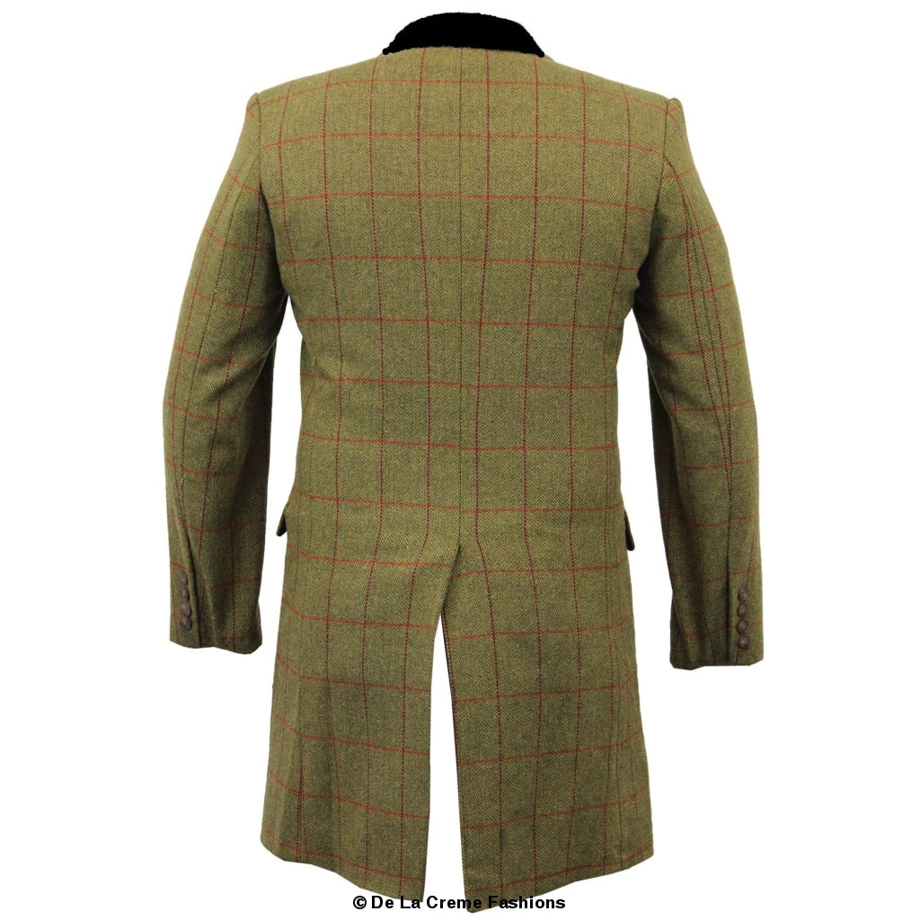 De La Creme MAN Check Design Retro Mod Coat