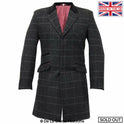 De La Creme MAN Check Design Retro Mod Coat