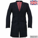 De La Creme MAN Check Design Retro Mod Coat