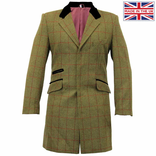 De La Creme MAN Check Design Retro Mod Coat