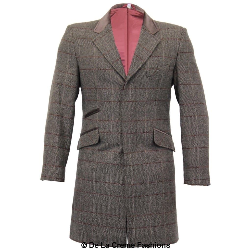 De La Creme MAN Check Design Retro Mod Coat