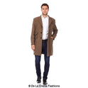 De La Creme MAN - Mens Wool Blend Herringbone Design Coat