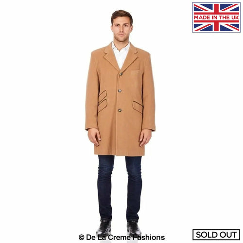 De La Creme MAN - Wool Blend Single Breasted Retro Mod Coat