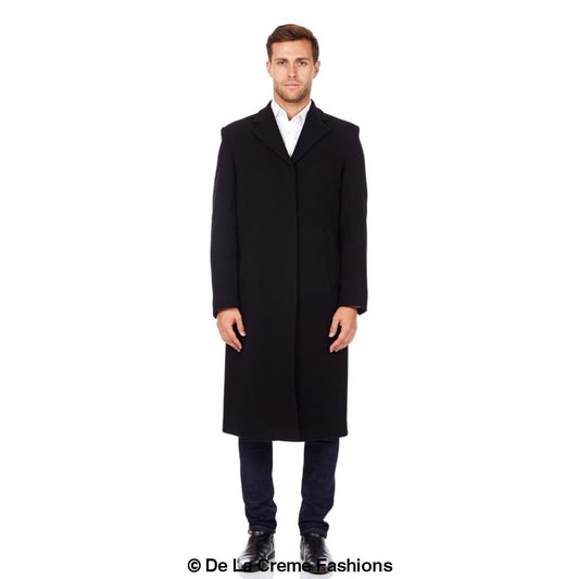 De La Creme MAN Wool & Cashmere Blend Covert Long Coat