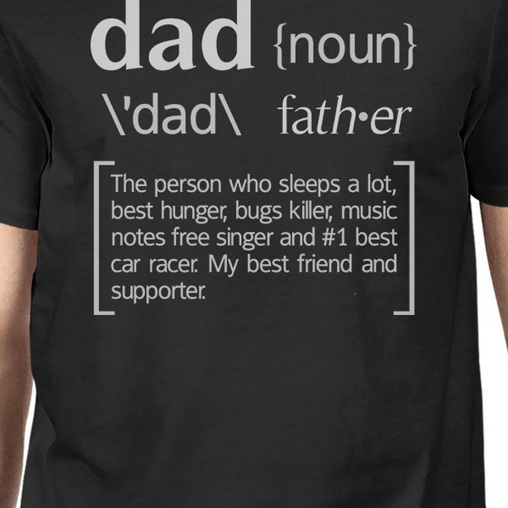 Dad Noun Mens Black Cotton T-Shirt Cute Fathers