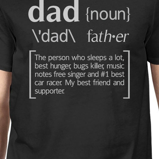 Dad Noun Mens Black Cotton T-Shirt Cute Fathers