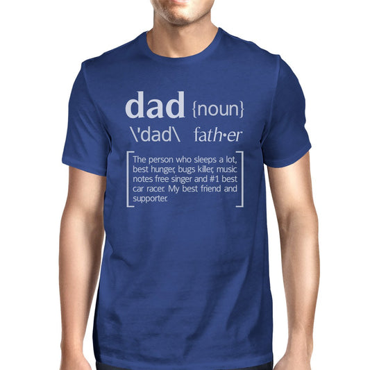 Dad Noun Mens Blue Funny Graphic T-Shirt Funny