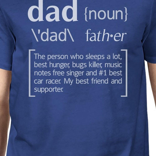 Dad Noun Mens Blue Funny Graphic T-Shirt Funny