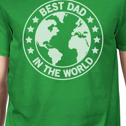 World Best Dad Mens Green Funny Graphic T-Shirt