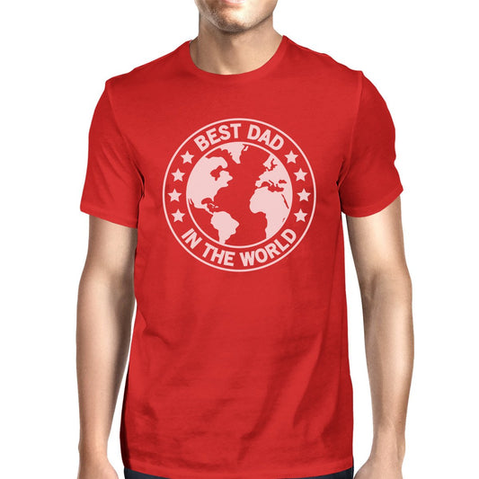 World Best Dad Mens Red Cotton T-Shirt Unique