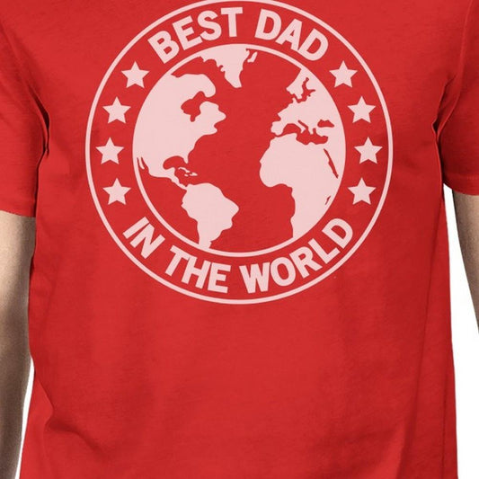 World Best Dad Mens Red Cotton T-Shirt Unique