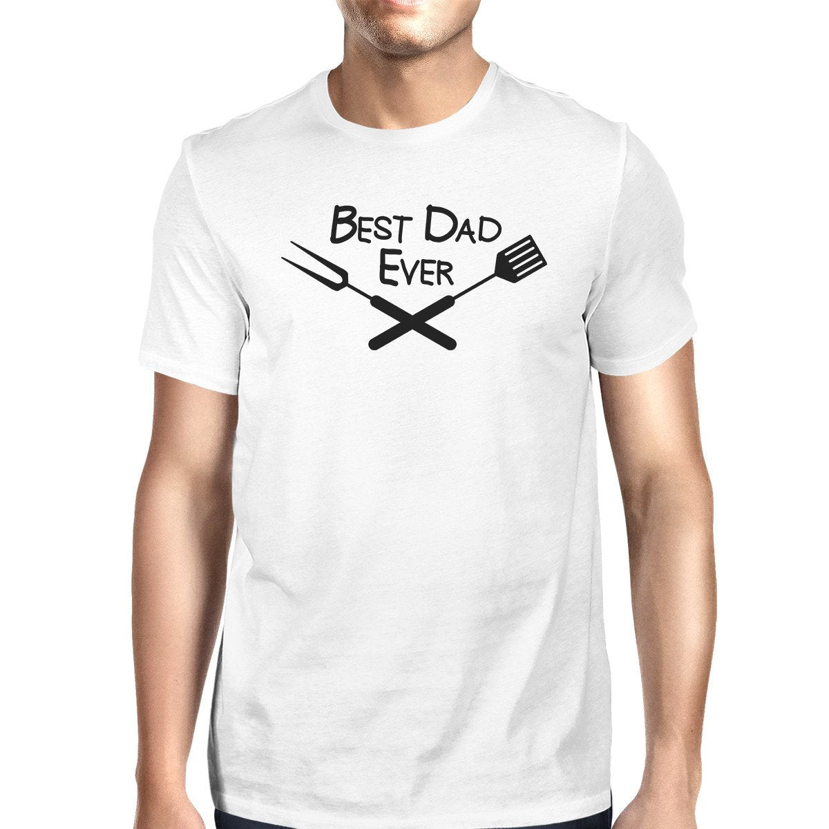 Best Bbq Dad Mens White Graphic Design T-Shirt