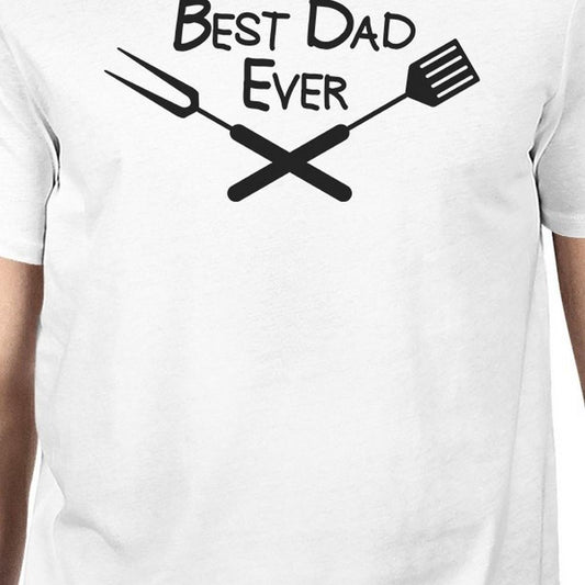 Best Bbq Dad Mens White Graphic Design T-Shirt