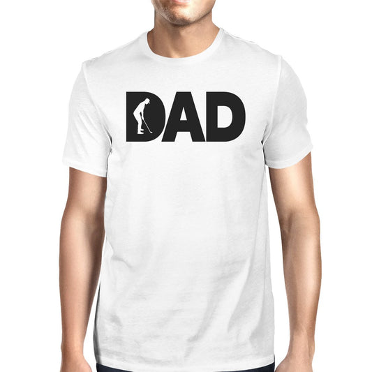 Dad Golf Mens White Cotton T-Shirt Funny Fathers