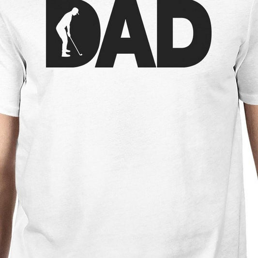 Dad Golf Mens White Cotton T-Shirt Funny Fathers