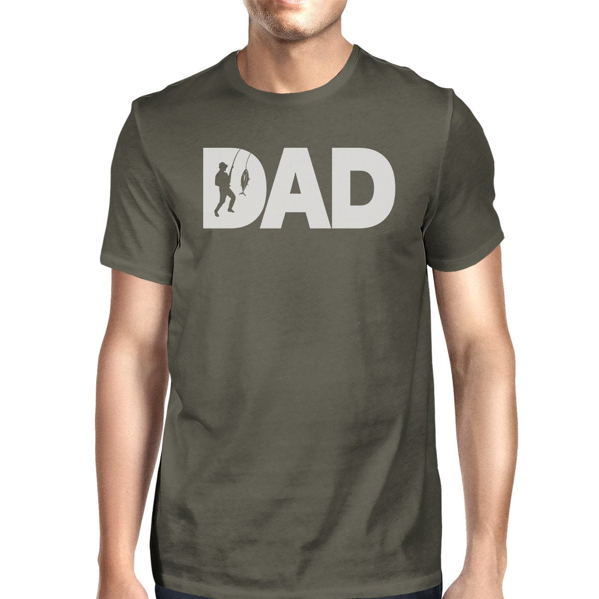 Dad Fish Mens Dark Grey Unique Design T-Shirt