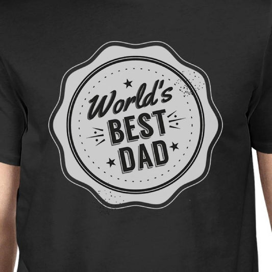 World's Best Dad Mens Black Graphic T-Shirt Gift