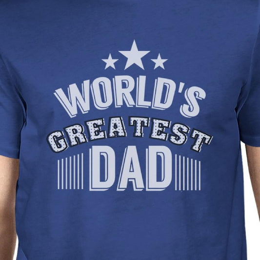 World's Greatest Dad Mens Blue Cotton T-Shirt