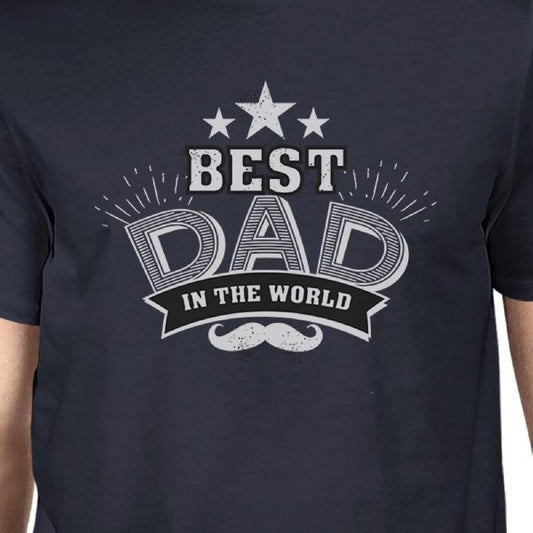 Best Dad In The World Mens Navy T-Shirt Vintage