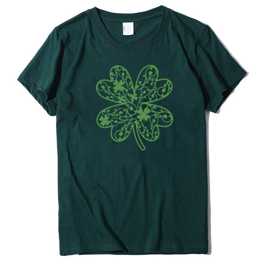 Women's Shamrock Print Short Sleeve T-Shirt