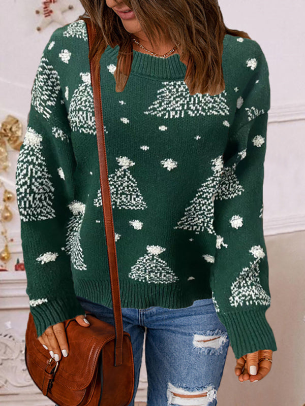 Women's Casual Knit Christmas Tree Sweater