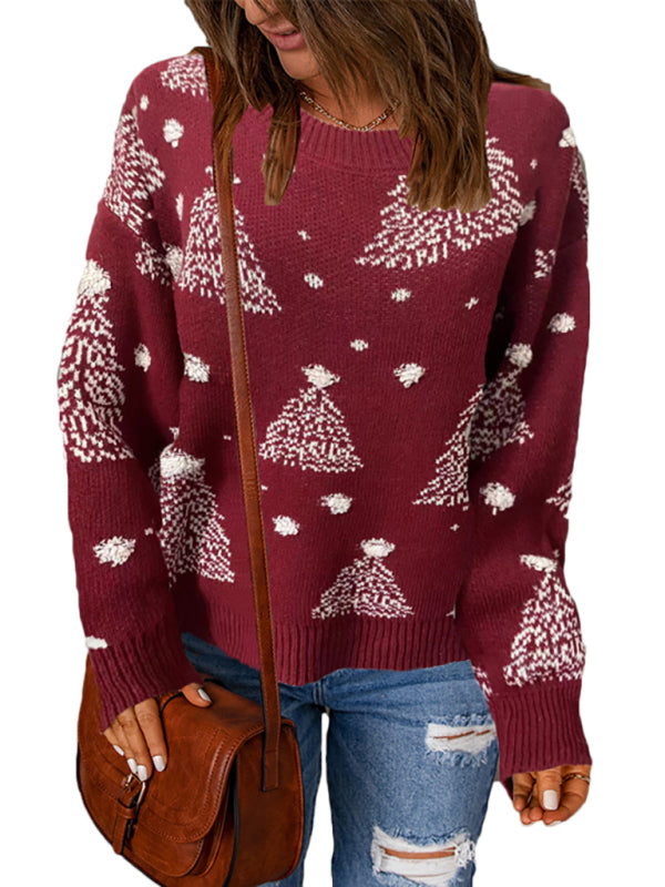 Women's Casual Knit Christmas Tree Sweater