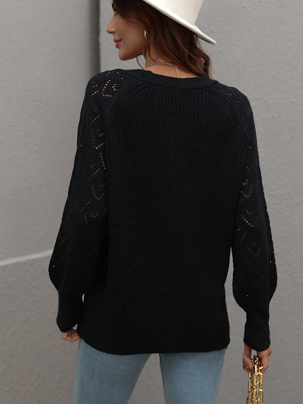 Single Breasted Solid Knit Cardigan Oversized Sweater