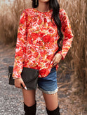 Women's Casual Floral Print Blouse Top