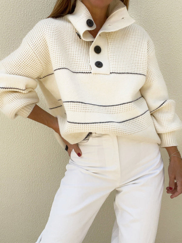 Women's Button-Up Knitted Casual Sweater