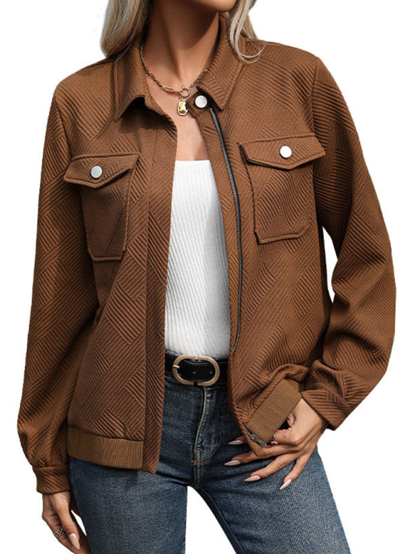 New women's lapel retro casual jacket