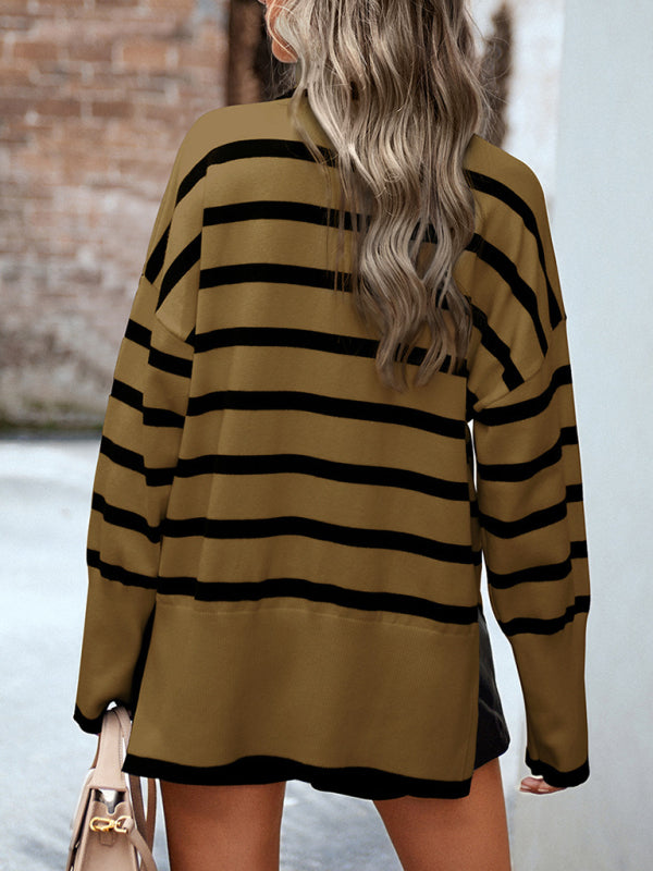 Women’s Casual Striped Knit Sweater Top