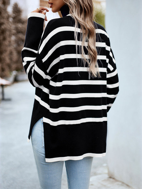 Women’s Casual Striped Knit Sweater Top