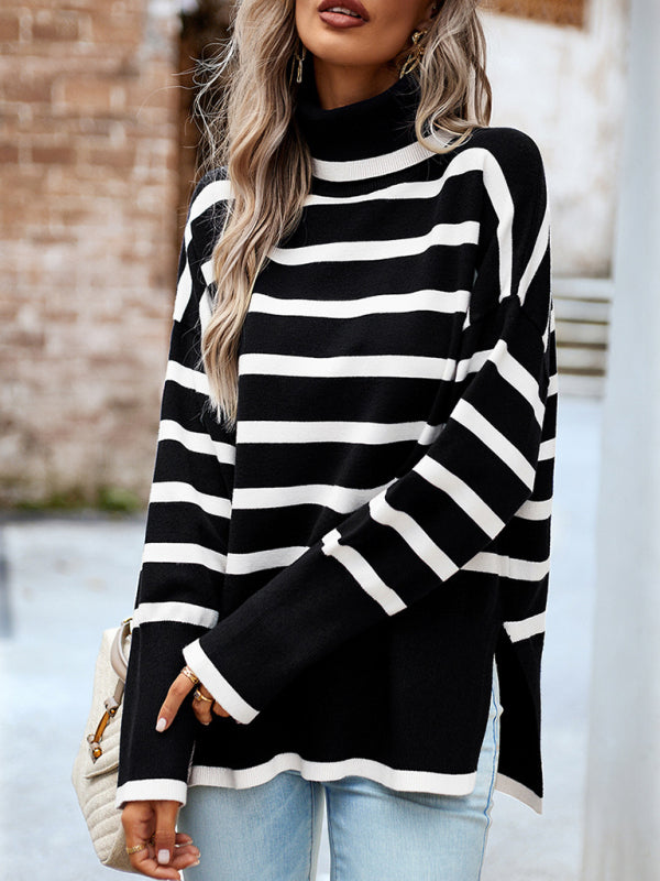 Women’s Casual Striped Knit Sweater Top