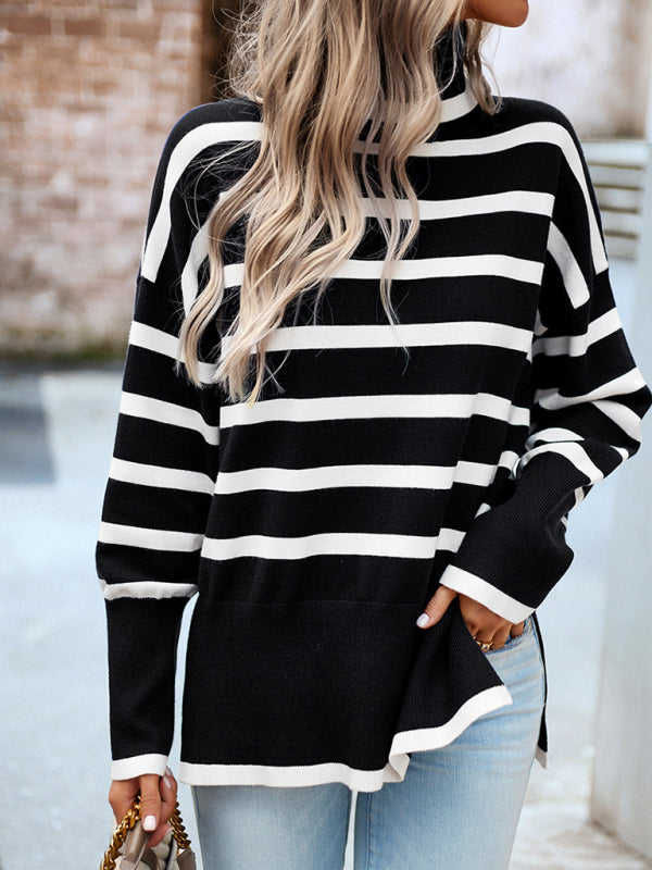 Women’s Casual Striped Knit Sweater Top