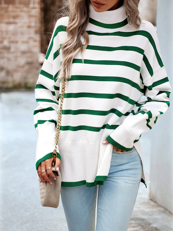 Women’s Casual Striped Knit Sweater Top