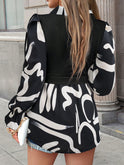 Women's Lapel Collar Elegant Commuting Spliced Long Sleeve blouse